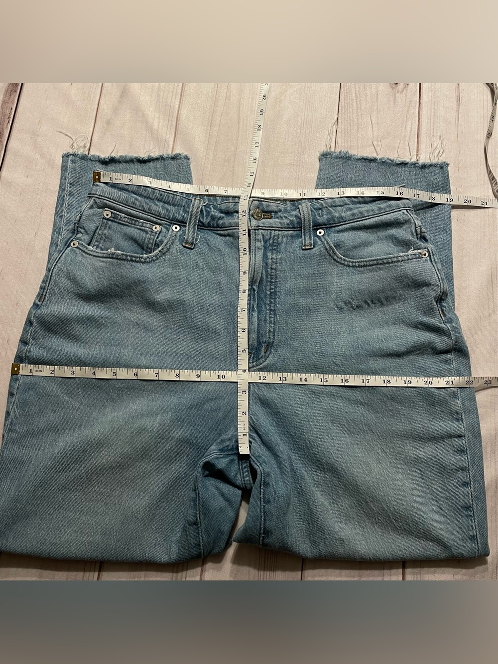 Madewell The Curvy Perfect Vintage Jeans Women’s 31 Blue Light Wash Distressed - Picture 10 of 14